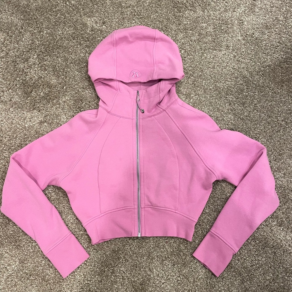 Lululemon Pink Cropped Full Zip hoodie